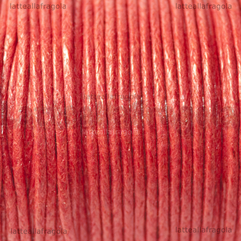 10 Metri (1 spoletta) di cotone cerato Rosso 1mm