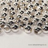 10 perle in metallo silver plated 6mm