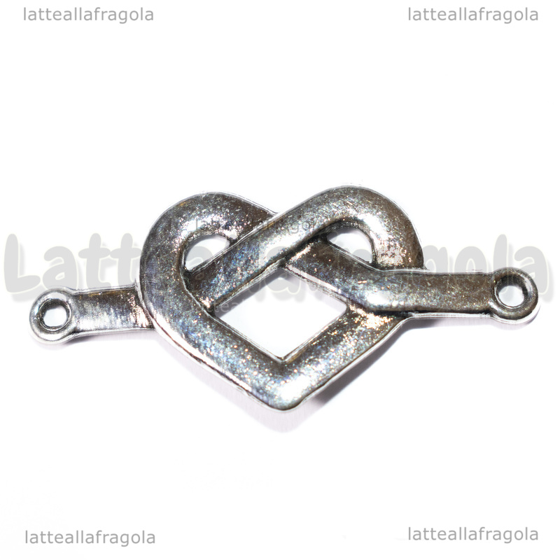 Vintage Parts - 8 Connettori A Nodo Celtico In Argento Anticato Per Gioielli Fai Da Te - 25x19mm