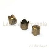 Coppia calotte capocorda in metallo color bronzo 8x8mm