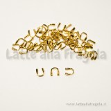 10 Coprifilo a U per cavetto in rame Gold Plated 5x5mm