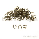 10 Coprifilo a U per cavetto in rame color bronzo 5x5mm