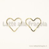 Cuore in metallo gold plated lavorazione diamantata 12x13.5mm