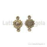 Connettore girasole in metallo color bronzo 10mm