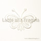 Farfalla in Macramé bianco 50x30mm