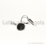 Coppia di Monachelle chiuse Silver Plated con base cammeo 12mm