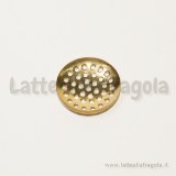 Piastra tonda multifori in metallo Gold Plated 19mm