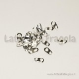 100 Bollatine in metallo Silver Plated 7x4mm