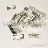 10 Capocorda per organza Silver Plated 13x8mm