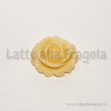 Cabochon Rosa in resina lucida colore giallo 29mm