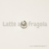 Perla 6mm in rame Silver Plated con effetto puntinato