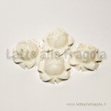 Cabochon in Resina Rosa Bianca da 15mm