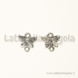 Connettore farfalla in metallo argento antico 14mm