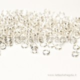 100 anellini brisé in metallo Silver Plated 4mm