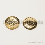 Piastra tonda multifori in metallo Gold Plated 19mm