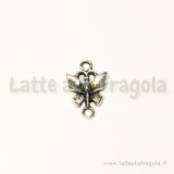 Connettore farfalla in metallo argento antico 19x12mm