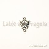 Connettore farfalla in metallo argento antico 19x12mm