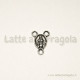 Crocera Madonna per rosari in metallo zincato argento antico 14.8x10.8mm