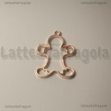 Ciondolo Gingerbread in metallo oro rosa 38.5x29mm