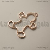 Ciondolo Gingerbread in metallo oro rosa 38.5x29mm