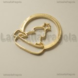 Ciondolo Bezel Albero Natale Abete in metallo gold plated 34x32mm