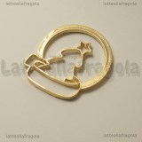 Ciondolo Bezel Albero Natale Abete in metallo gold plated 34x32mm