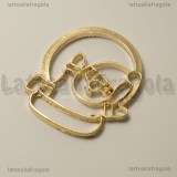 Ciondolo Bezel Babbo Natale in metallo gold plated 39x34mm