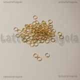 50 Anellini apribili in Acciaio Gold Plated 4x0.5mm