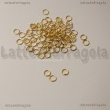 50 Anellini apribili in Acciaio Gold Plated 4x0.5mm