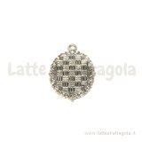 Base Cammeo Ovale Color Argento Anticato 29x21mm adatta per cammei 18x13mm