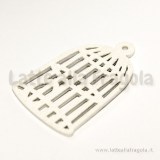 Gabbietta in legno colorato bianco 37x28x2mm