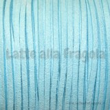 1 Metro piattina in alcantara 3x2mm azzurro