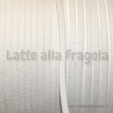 1 Metro piattina in alcantara 3x2mm bianco