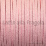 1 Metro piattina in alcantara 3x2mm rosa