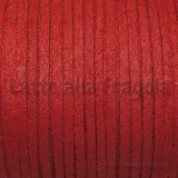 1 Metro piattina in alcantara 3x2mm rosso