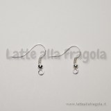 100 pezzi (50 Paia) di Monachelle ad amo Silver Plated