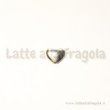 Spaziatore cuore in metallo argento antico con foro passante 11x9mm