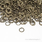 100 Anellini di congiunzione color bronzo da 6mm aperti