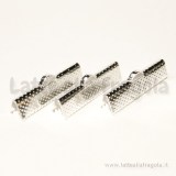 10 Capocorda per organza Silver Plated 25x7.5mm