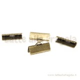 10 Capocorda per organza in metallo color bronzo 16x7.5mm