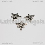 Charm Caduceo in metallo argento antico 20x20mm