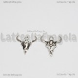 Charm Teschio di Bufalo in metallo argento antico 21x21mm