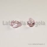 Goccia in Vetro Rosa sfaccettato con foro passante 11x8mm