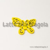Farfalla in legno colorato giallo 25x22mm