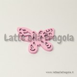 Farfalla in legno colorato rosa 25x22mm