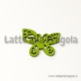 Farfalla in legno colorato verde 25x22mm