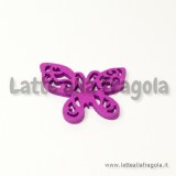 Farfalla in legno colorato fucsia 25x22mm