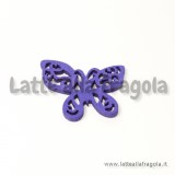 Farfalla in legno colorato viola 25x22mm