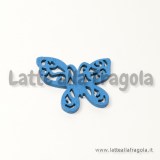 Farfalla in legno colorato azzurro 25x22mm