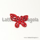 Farfalla in legno colorato rosso 25x22mm